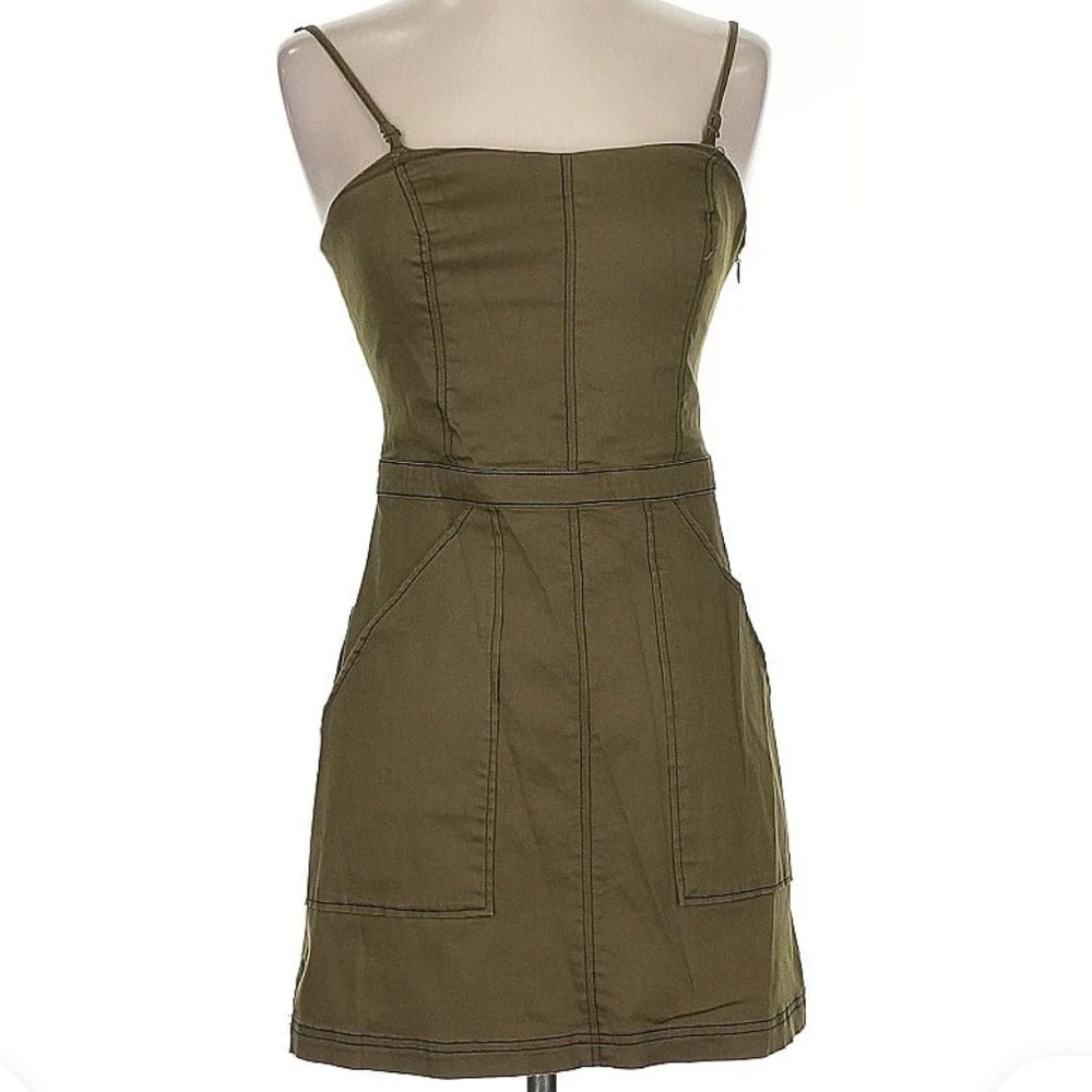 Elegant Olive Green Dress